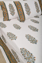 Load image into Gallery viewer, Simmi’s Emporium Kesar Baag Hand Block Print Bedsheet – 100% Cotton Percale