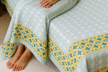 Load image into Gallery viewer, Simmi’s Emporium Mint Zest Hand Block Print Bedsheet – 100% Cotton Percale