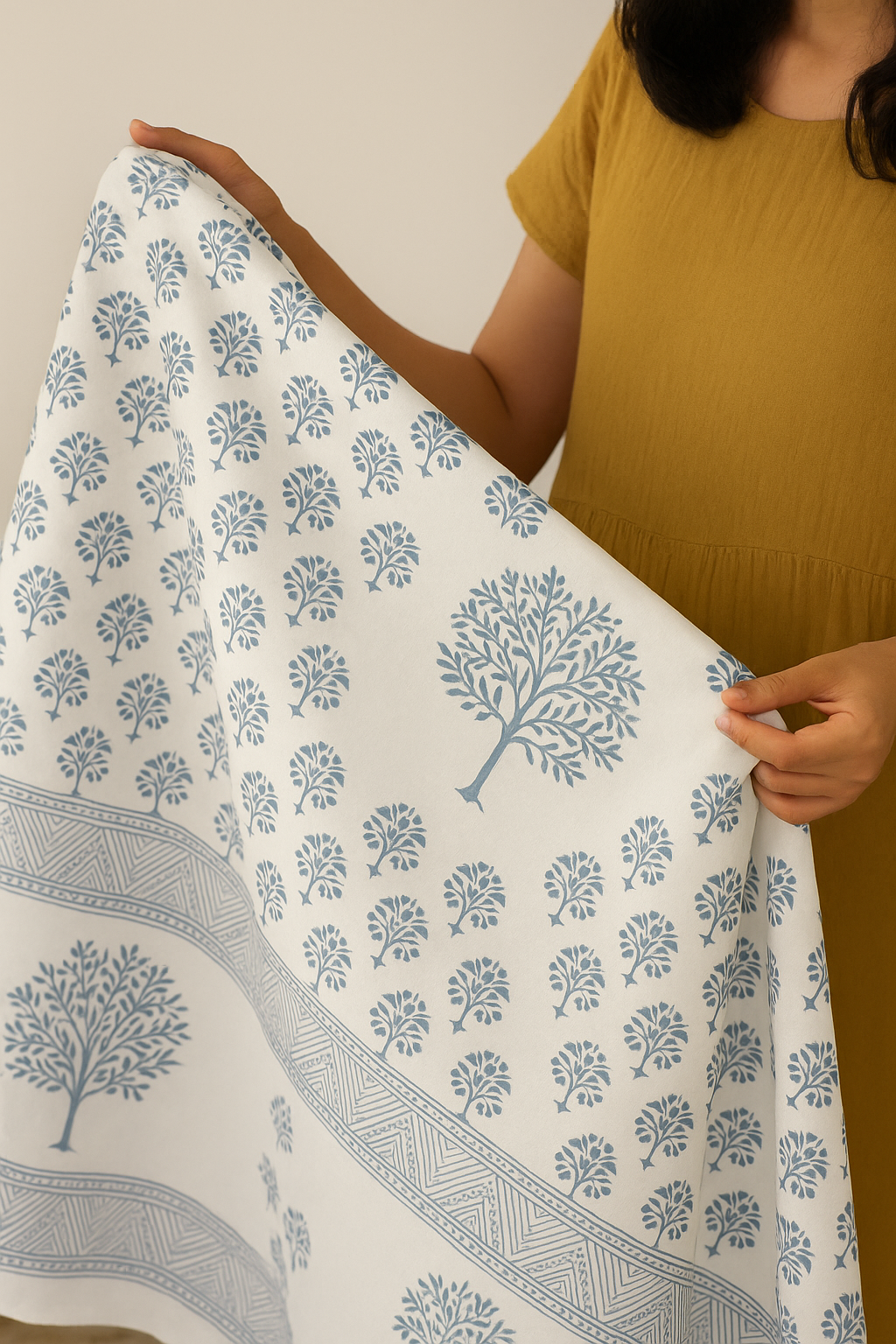 Simmi’s Emporium Pristine Petals Hand Block Print Bedsheet – 100% Cotton Percale