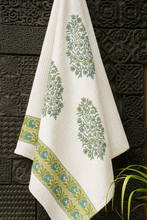 Load image into Gallery viewer, Bagh - e - Noor Hand Block Print Pure Cotton Towel