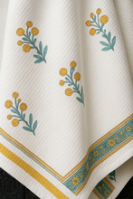Load image into Gallery viewer, Marigold Mist Hand Block Print Pure Cotton Towel