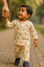 Load image into Gallery viewer, Sale now LIVE! Simmi’s Emporium Dino Dreams Kids Cotton Night Suit – Hand Block Print Sleepwear Set