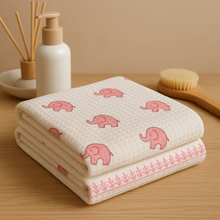 Load image into Gallery viewer, Trunk Tales Pure Cotton Hand Block Print Kids Towel