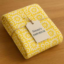 Load image into Gallery viewer, Pure Cotton Hand Block Print Moroccan Bloom Table Cover - 6 Seater