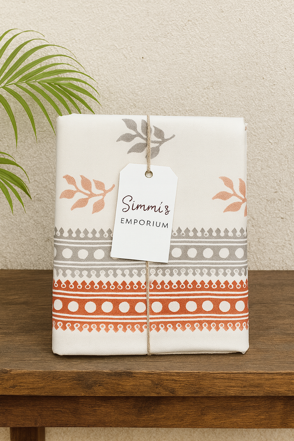 Hand Block Print Pure Cotton Aipan Art Table Cover