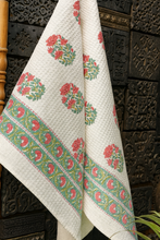 Load image into Gallery viewer, Mughal Garden Bloom Hand Block Print Pure Cotton Towel