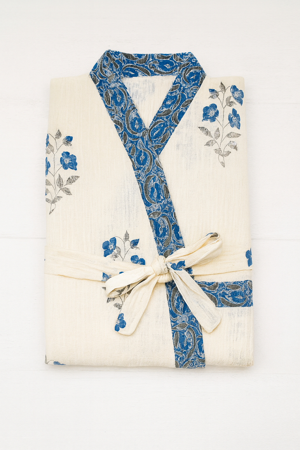 Neel Kamal Hand Block Print Pure Cotton Bathrobe