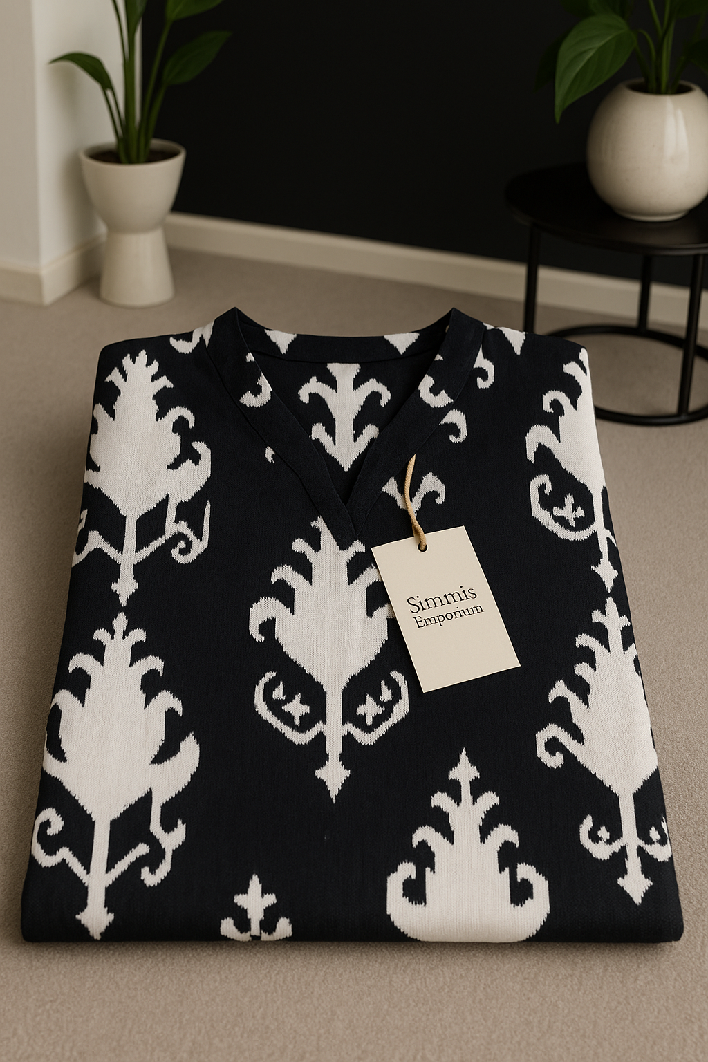 Midnight Bloom Tropical Pure Cotton Dress – Handcrafted Flowy Summer Dress in Deep Indigo Hues