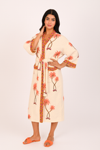 Load image into Gallery viewer, Palm Fiesta Hand Block Print Pure Cotton Bathrobe