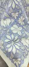 Load image into Gallery viewer, Hand Block Print Blue Floral Table Cover - 8 Seater