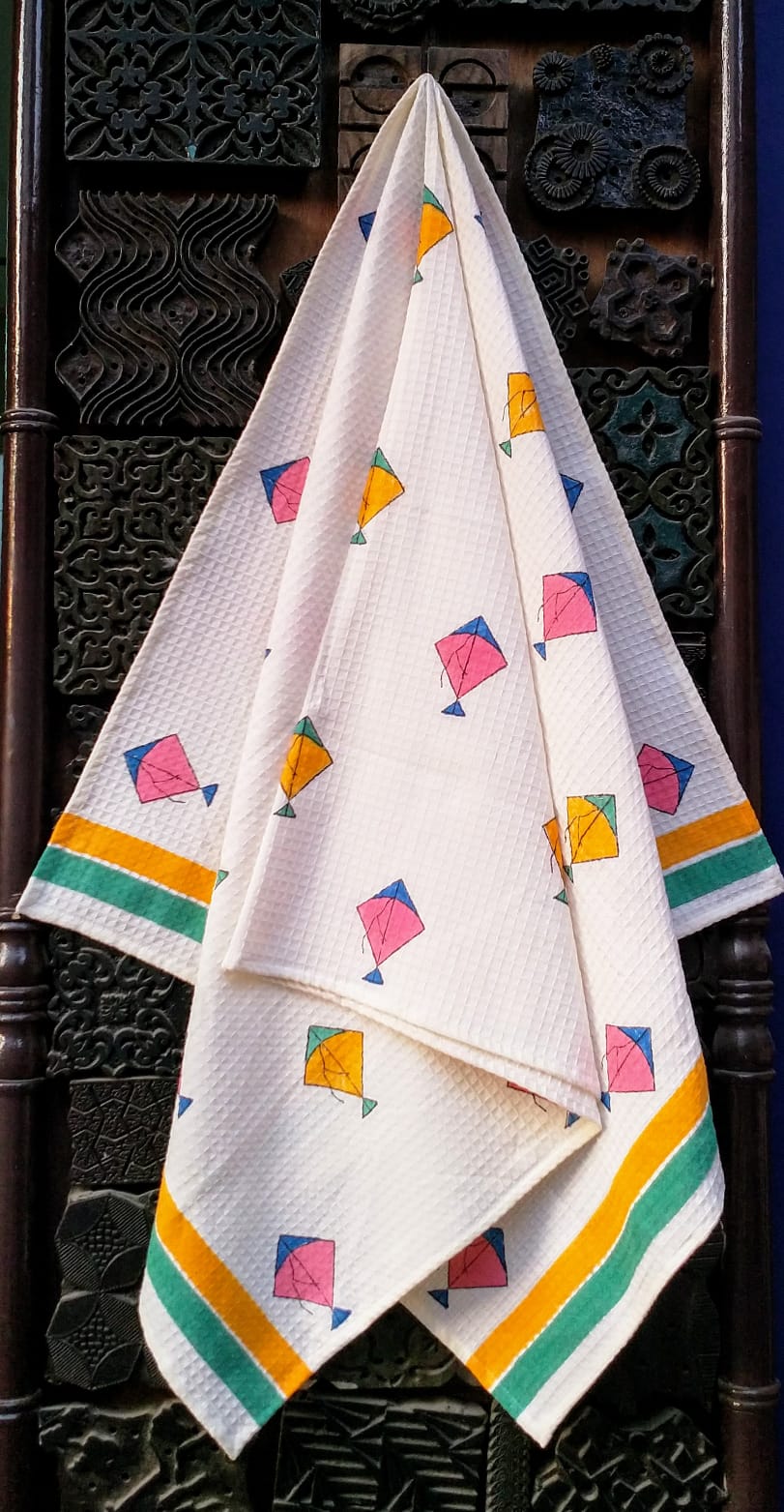 Fly High Hand Block Print Pure Cotton Towel