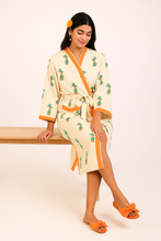 Load image into Gallery viewer, Giraffi Glam Hand Block Print Pure Cotton Bathrobe

