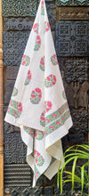Load image into Gallery viewer, Mughal Garden Bloom Hand Block Print Pure Cotton Towel

