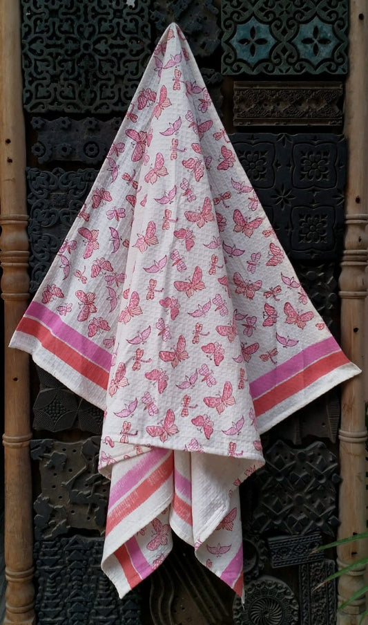 Pankh Pari Pure Cotton Hand Block Print Kids Towel