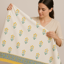 Load image into Gallery viewer, Simmi’s Emporium Marigold Charm Hand Block Print Bedsheet – 100% Cotton Percale
