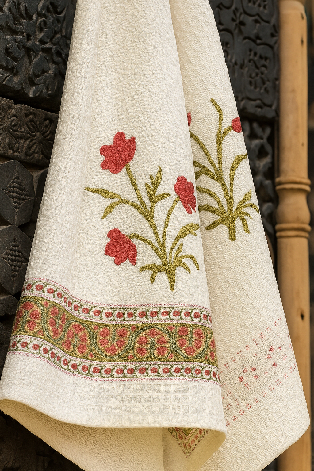 Sundar Pushp Hand Block Print Pure Cotton Towel