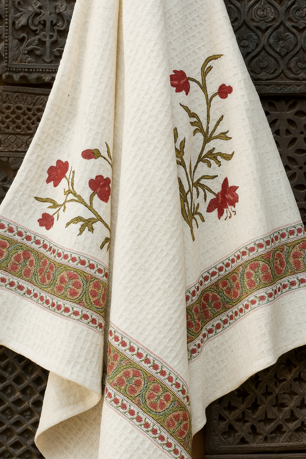 Sundar Pushp Hand Block Print Pure Cotton Towel