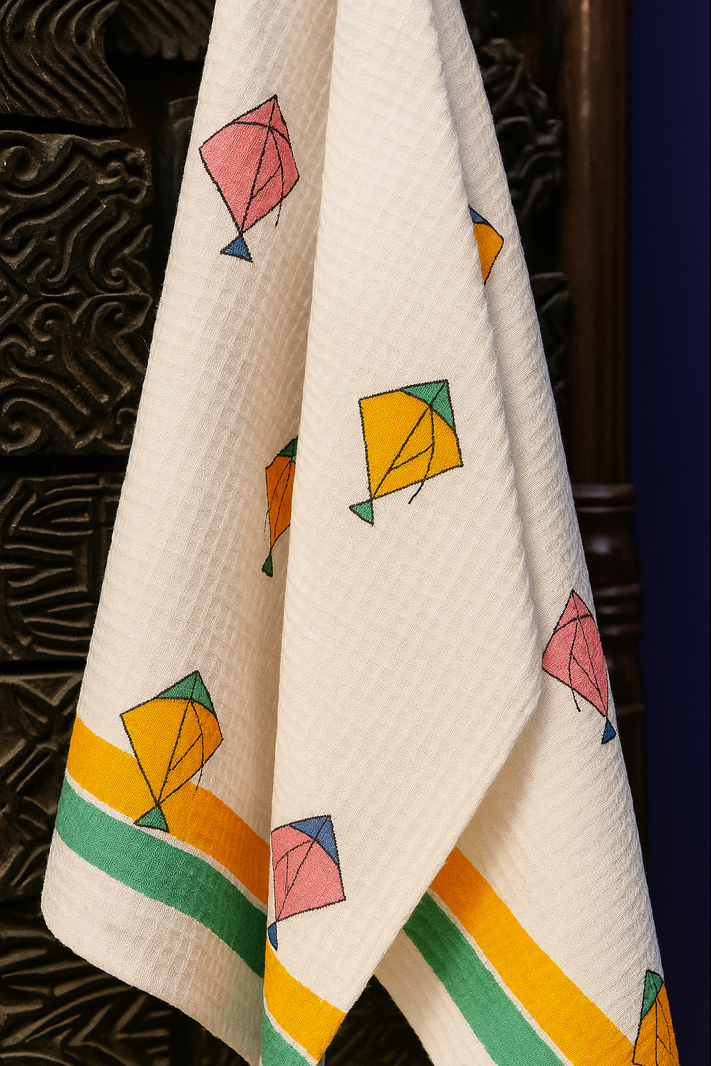Fly High Hand Block Print Pure Cotton Towel