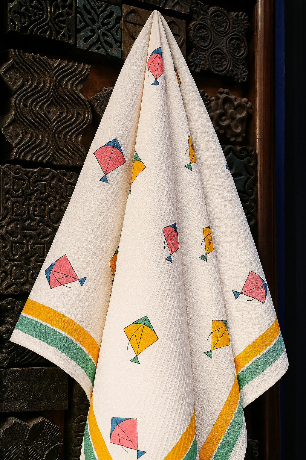 Fly High Hand Block Print Pure Cotton Towel