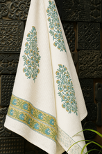 Load image into Gallery viewer, Bagh - e - Noor Hand Block Print Pure Cotton Towel
