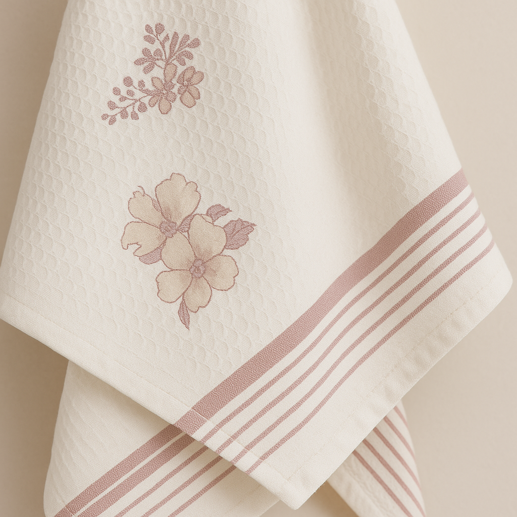 Lilac Whisper Hand Block Print Pure Cotton Towel