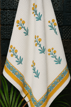 Load image into Gallery viewer, Marigold Mist Hand Block Print Pure Cotton Towel
