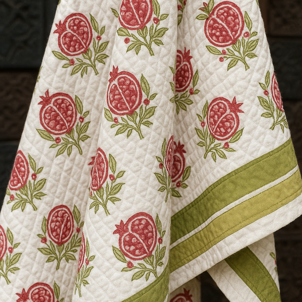 Bagh - e - Anar Hand Block Print Pure Cotton Towel
