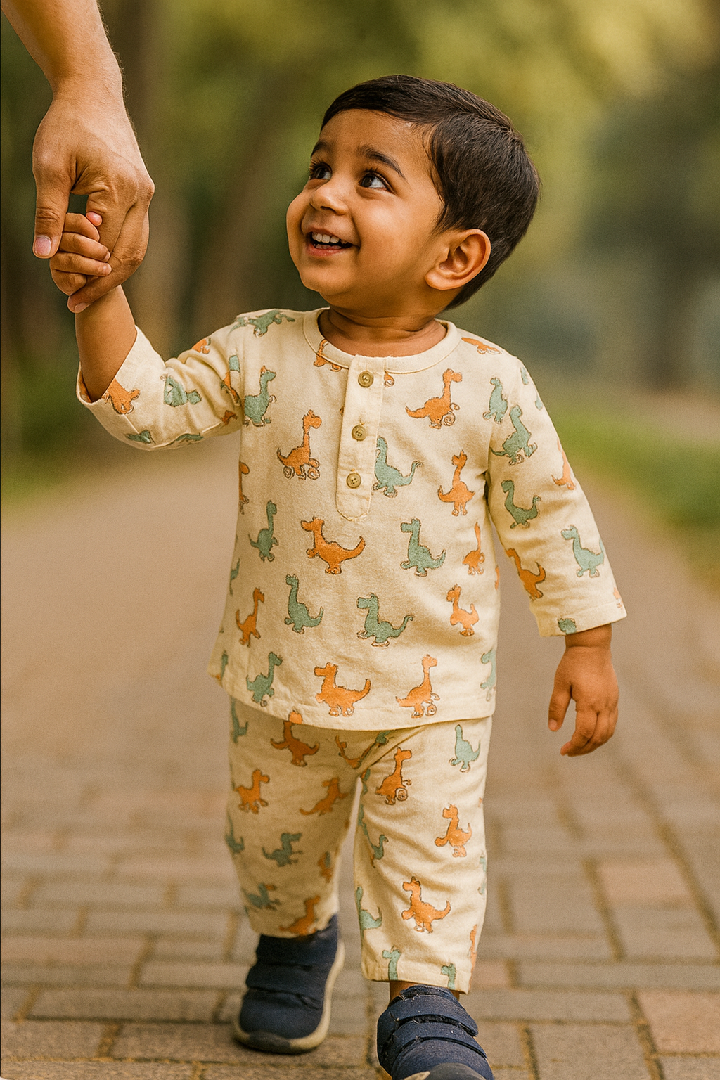Sale now LIVE! Simmi’s Emporium Dino Dreams Kids Cotton Night Suit – Hand Block Print Sleepwear Set