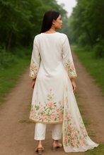 Load image into Gallery viewer, Sale now LIVE! Simmi’s Emporium Phoolwari Charm Suit Set – Hand Block Printed Cotton Kurta with Chiffon Dupatta

