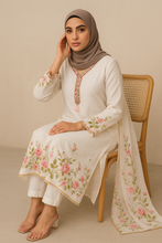 Load image into Gallery viewer, Sale now LIVE! Simmi’s Emporium Phoolwari Charm Suit Set – Hand Block Printed Cotton Kurta with Chiffon Dupatta
