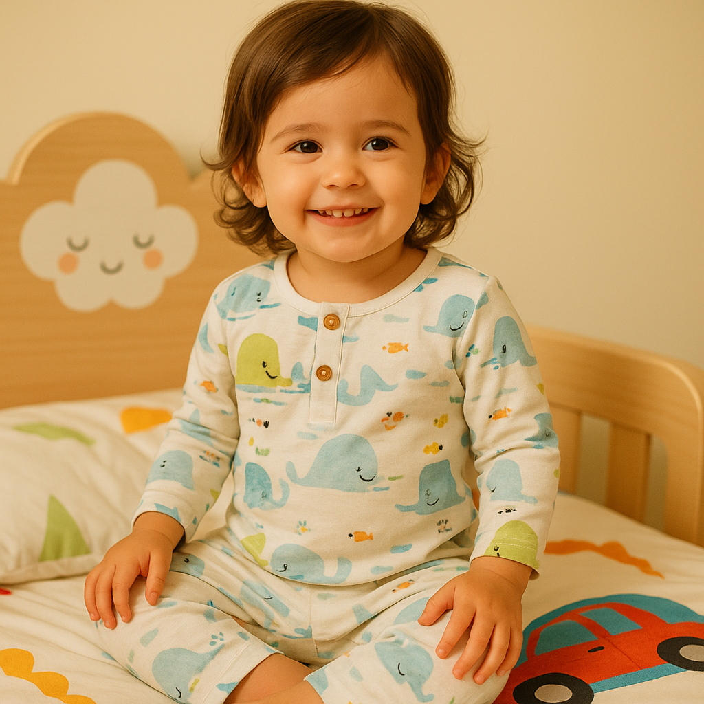 Sale now LIVE! Simmi’s Emporium Little Ocean Explorer Kids Sleepwear Set – Hand Block Printed Cotton Night Suit with Sea Creatures