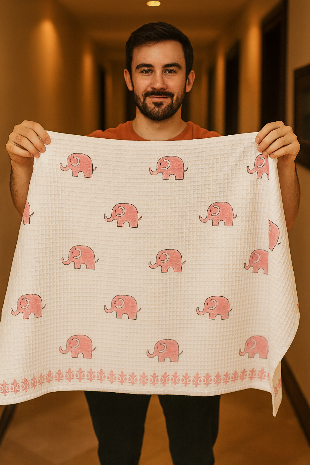 Trunk Tales Pure Cotton Hand Block Print Kids Towel