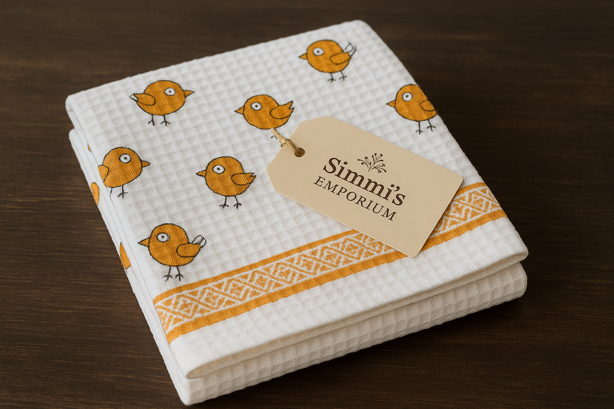 Sunny Sparrow Pure Cotton Hand Block Print Kids Towel