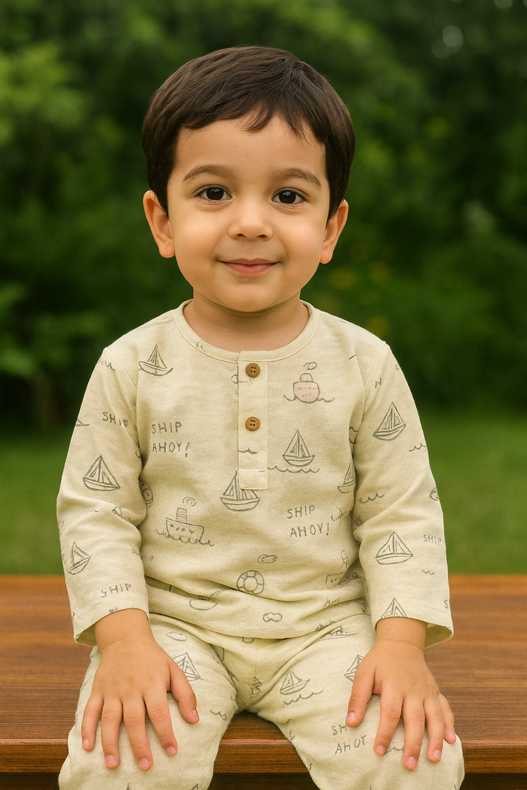 Simmi’s Emporium Ship Ahoy Kids Cotton Night Suit – Hand Block Print Sleepwear Set
