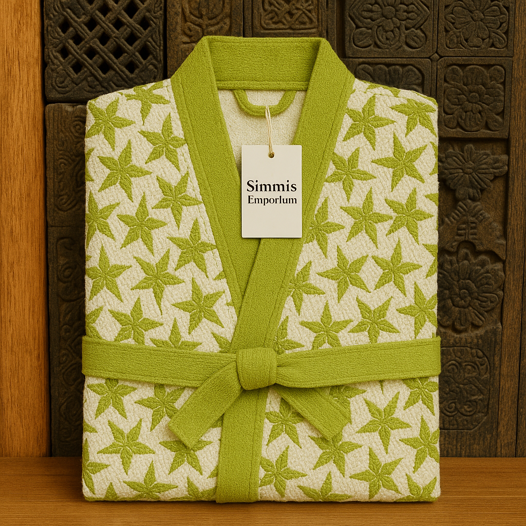 Hand Block Printed Cotton Waffle Weave - Star Bloom Kids Bathrobe