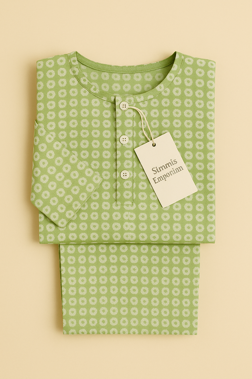 Sale now LIVE! Simi’s Emporium Green Meadow Dreams Kids Sleepwear Set – Hand Block Printed Cotton Night Suit