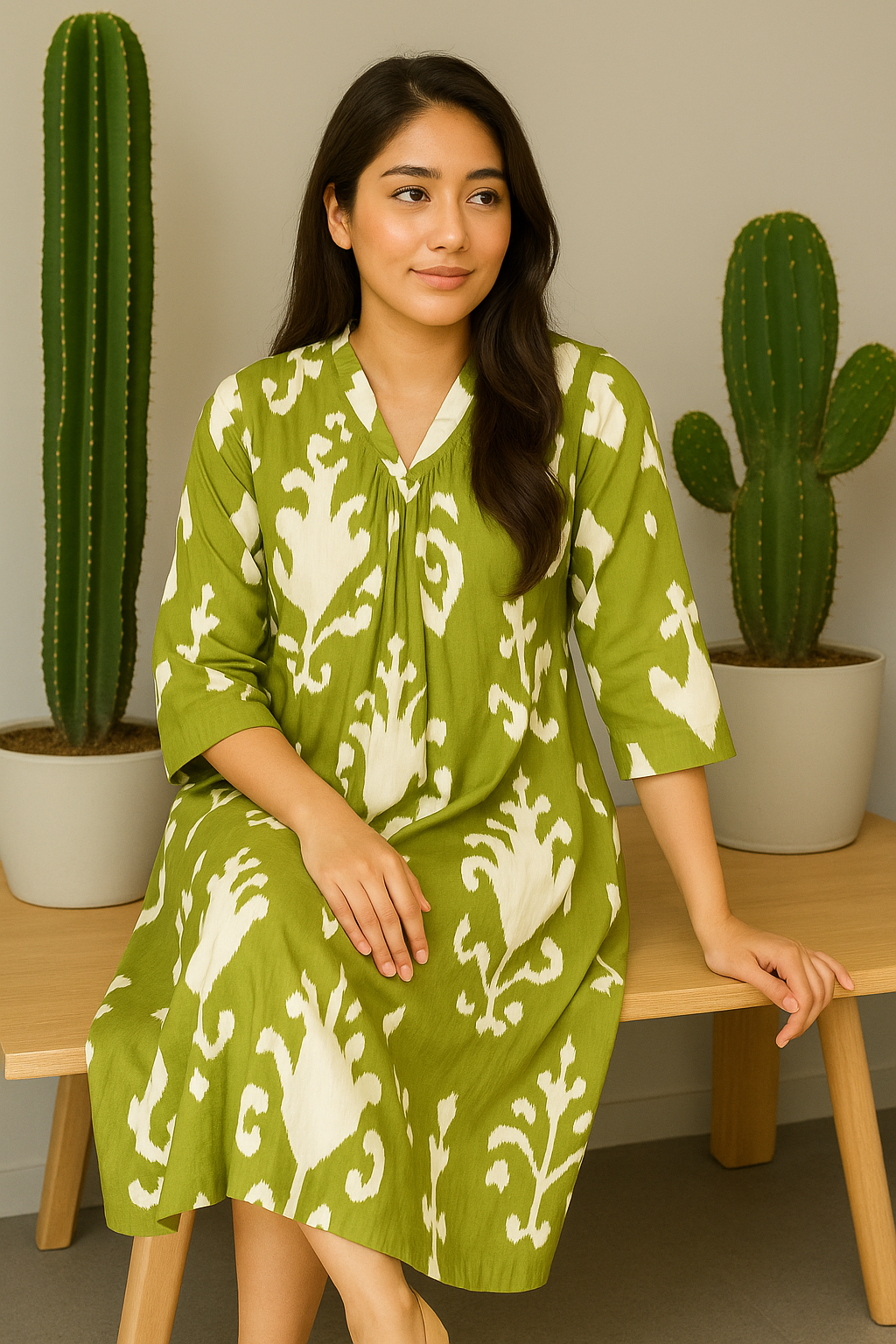 Sugandh Tropical Pure Cotton Dress – Handcrafted Breezy Summer Wear for Effortless Elegance