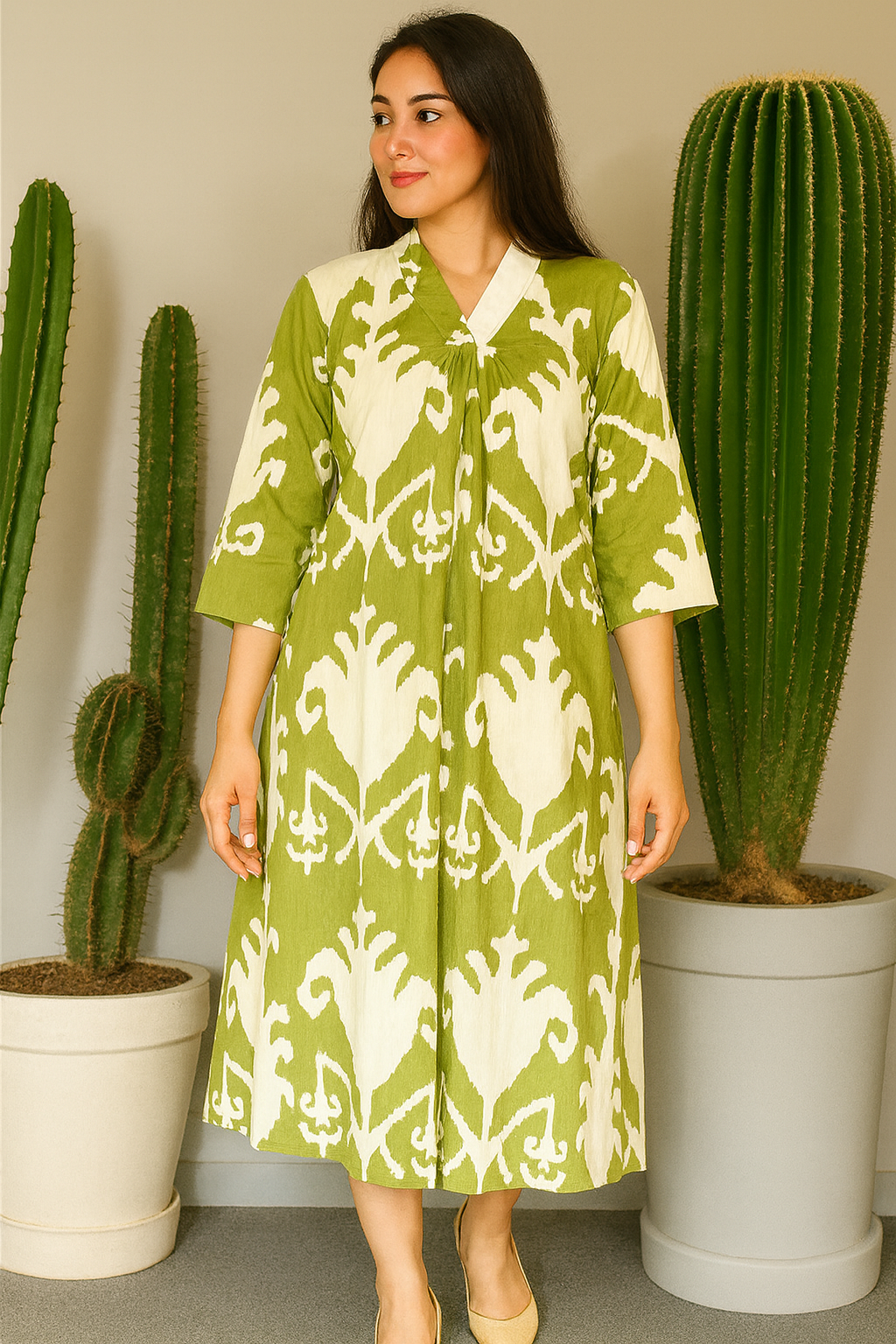 Sugandh Tropical Pure Cotton Dress – Handcrafted Breezy Summer Wear for Effortless Elegance