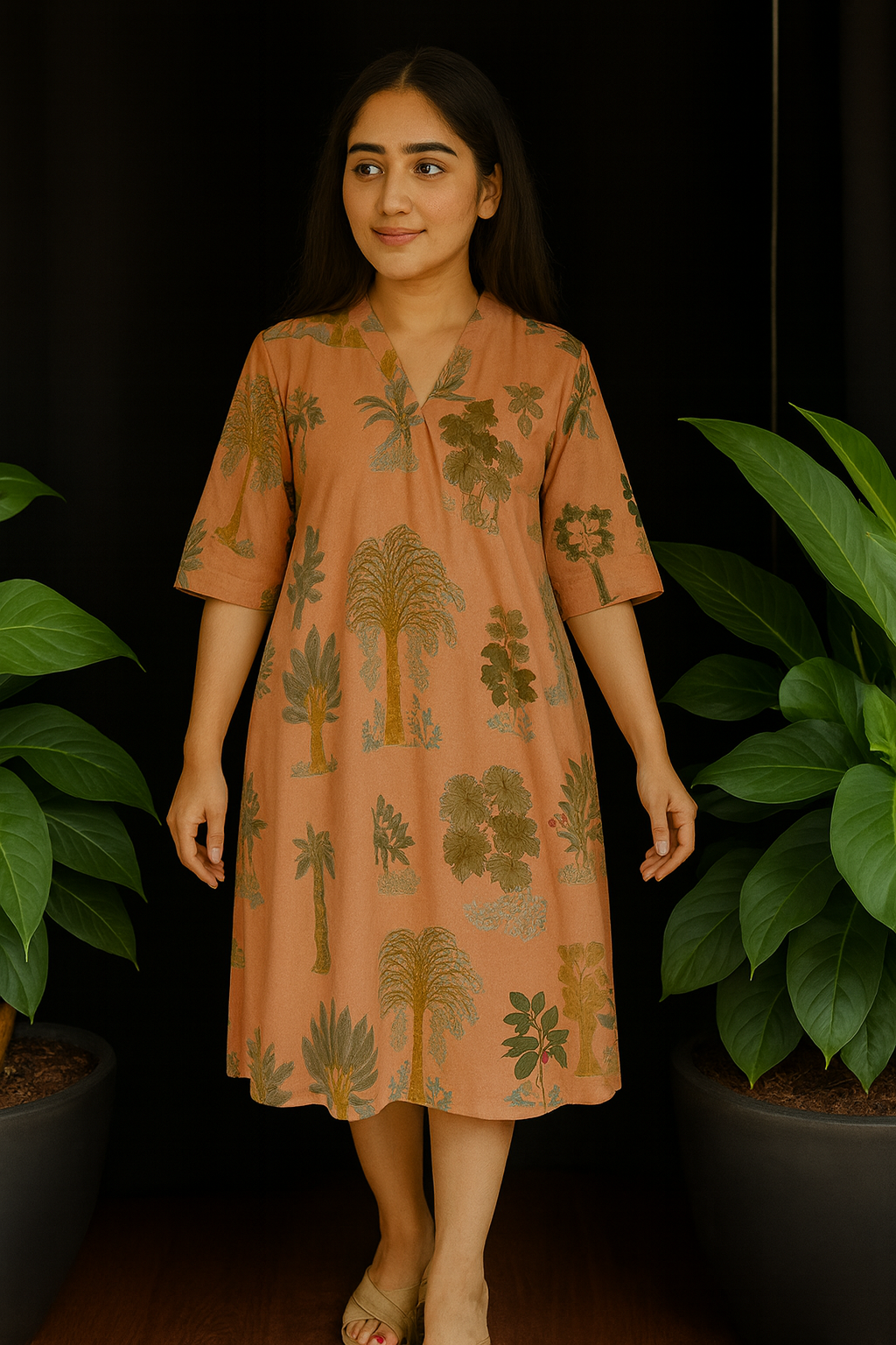 Pastel Promise Tropical Pure Cotton Dress – Handcrafted Breezy Summer Dress in Soft Pastel Hues