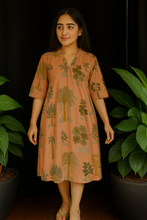 Load image into Gallery viewer, Pastel Promise Tropical Pure Cotton Dress – Handcrafted Breezy Summer Dress in Soft Pastel Hues
