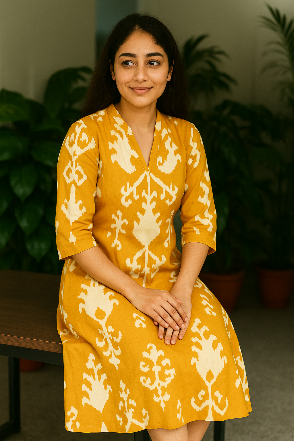 Chhaap Tropical Pure Cotton Dress – Handcrafted Breezy Summer Dress with Artisan Prints