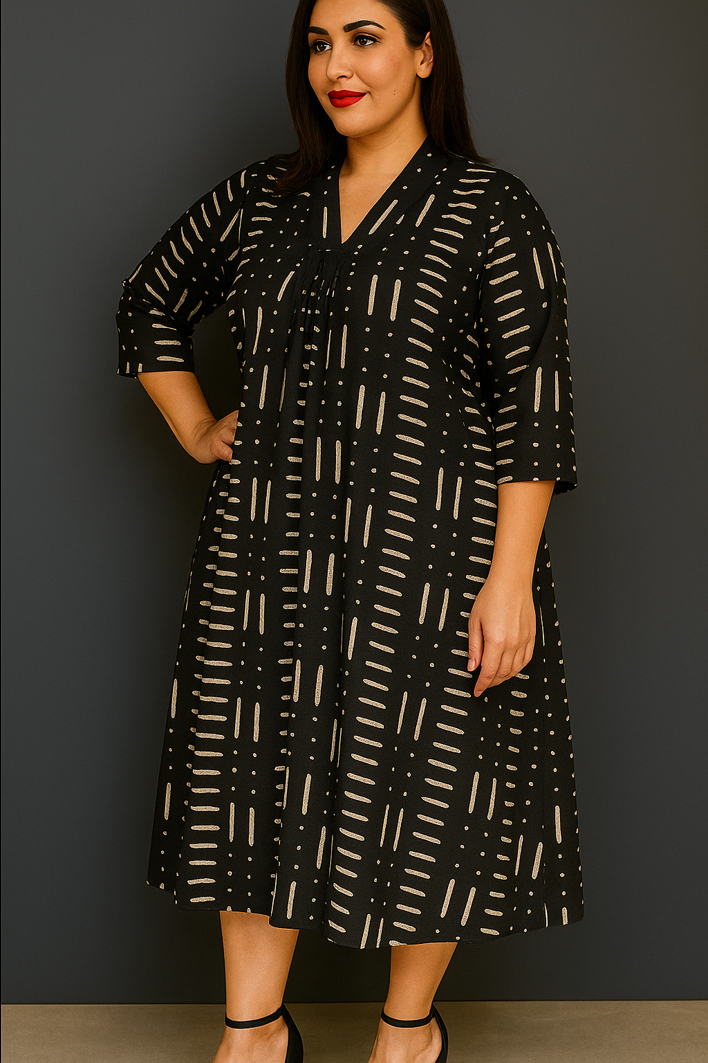 Love In Lines Tropical Pure Cotton Dress – Handcrafted Breezy Summer Dress with Elegant Patterns