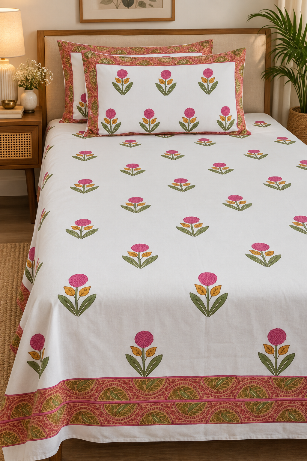 Gul Meher - Pure Cotton Hand Block Print Bedsheet