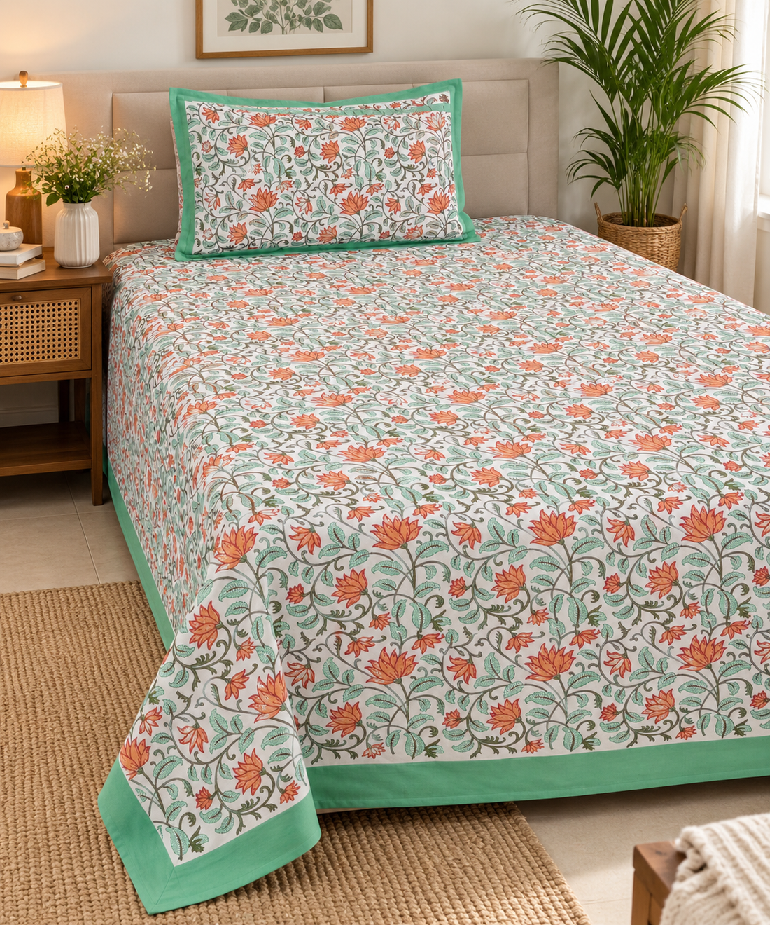 Gulbahaar - Pure Cotton Hand Block Print Bedsheet
