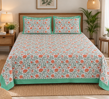 Gulbahaar - Pure Cotton Hand Block Print Bedsheet