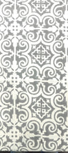Load image into Gallery viewer, Hand Block Print Pure Cotton Grey &amp; Teal Vintage Inspired Table Cover - 6 Seater
