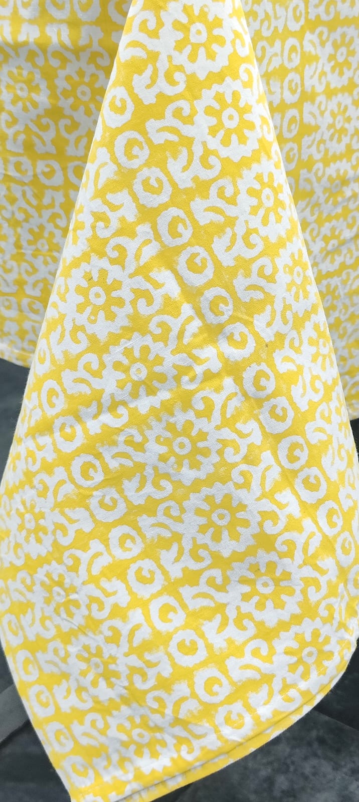 Pure Cotton Hand Block Print Moroccan Bloom Table Cover - 6 Seater