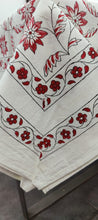 Load image into Gallery viewer, Red Floral Table Cover - 6 Seater
