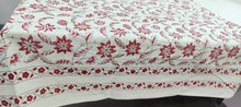 Load image into Gallery viewer, Red Floral Table Cover - 6 Seater

