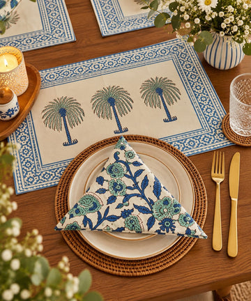 Neel Bagh– Hand Block Print Mat & Napkin Set